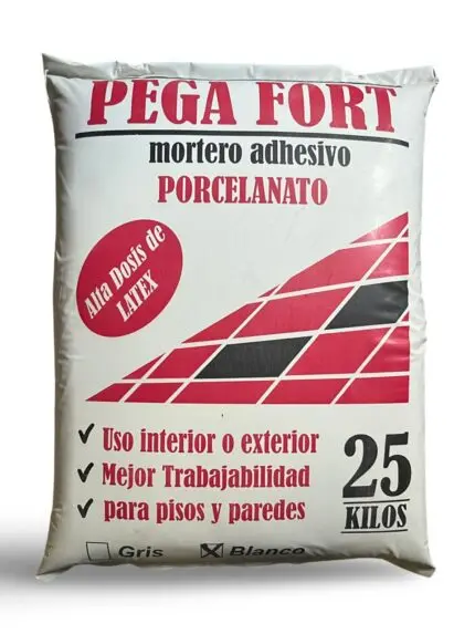 PEGANTE PORCELANATO BLANCO X 25 KG PEGAFORT